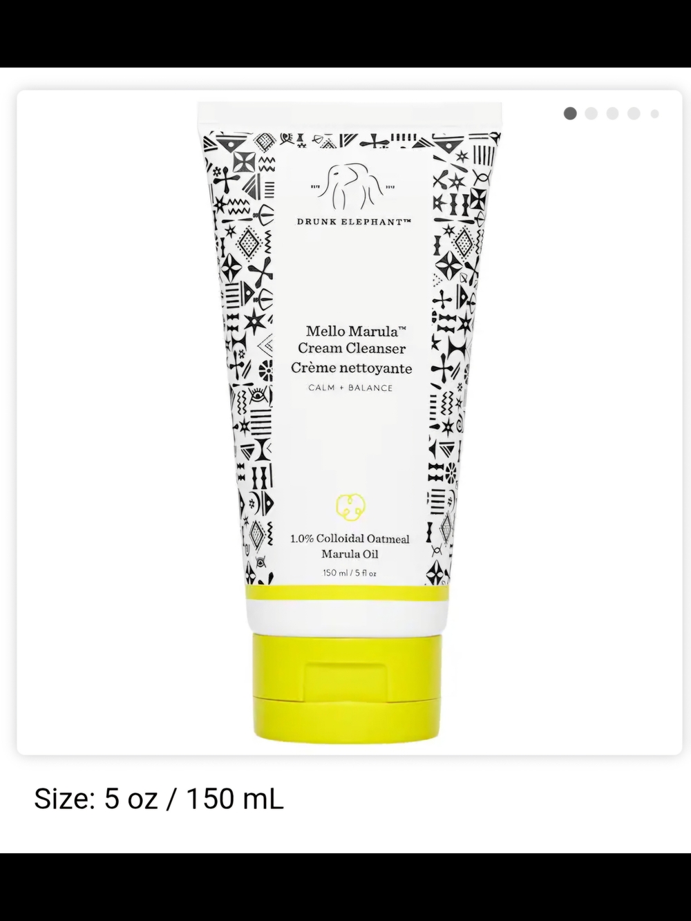 Drunk Elephant Mello Marula Cream Cleanser — White/Yellow
